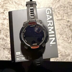 Garmin Instinct 3 Solar GPS Smartwatch - Black and Orange